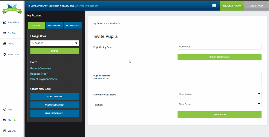 Creating the Pupil Invites for profile pages